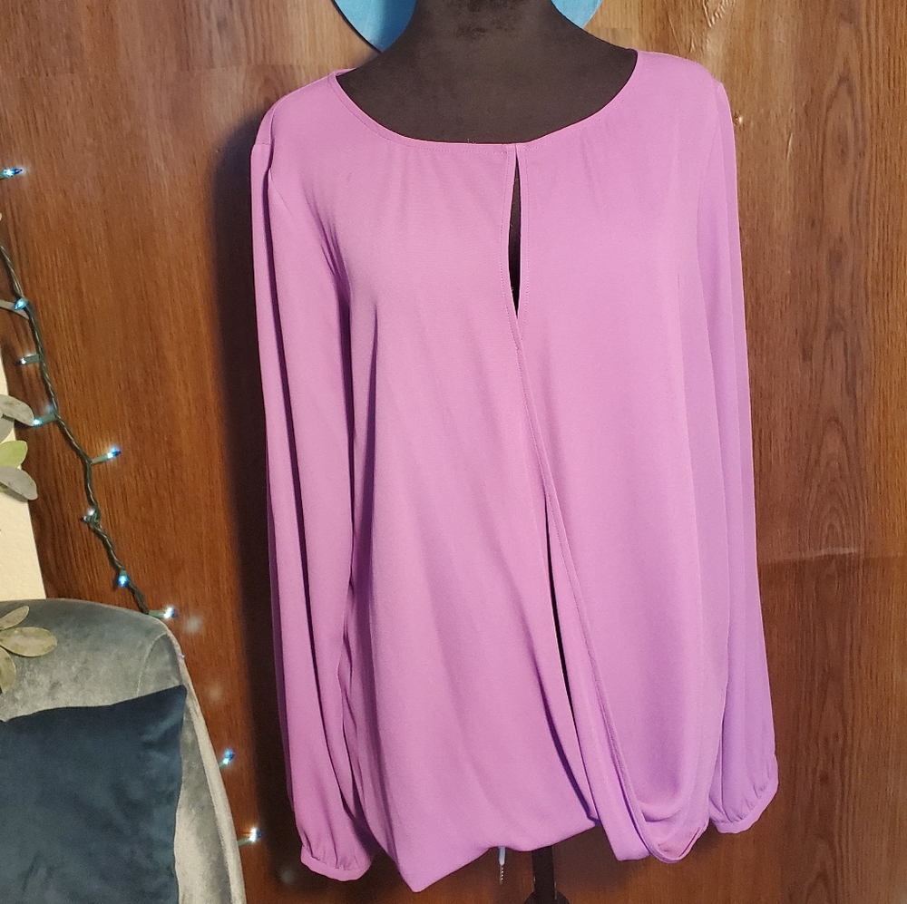 Banana Republic Purple Wrap with Tie Blouse